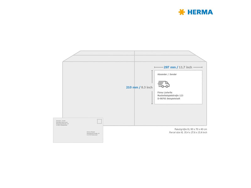 HERMA Transparent film labels matt A4 210 x 297 mm weatherproof permanent adhesion