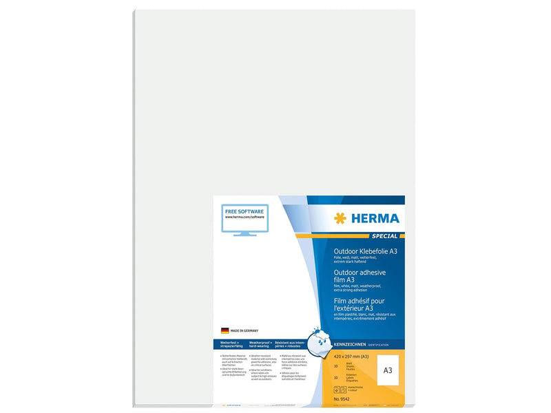 HERMA Weatherproof outdoor film labels A3 297 x 420 mm white