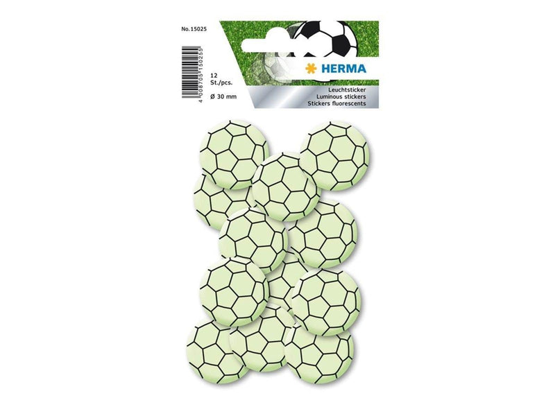 HERMA decoration adhesive - mini soccer ball - 3 cm diameter - plastic (pack of 12)