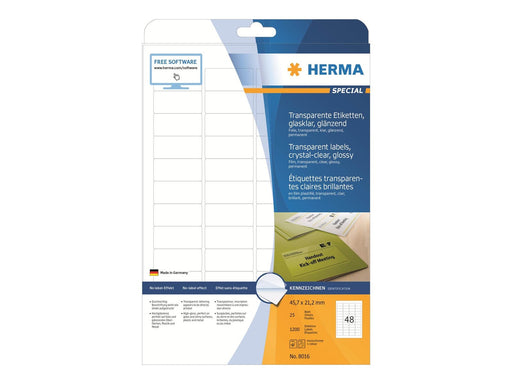 HERMA film labels - 1200 label(s) - 21.2 x 45.7 mm