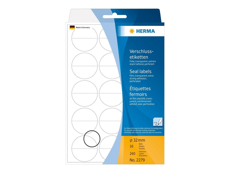 HERMA - security/sealing labels - 240 label(s) - 32 mm round