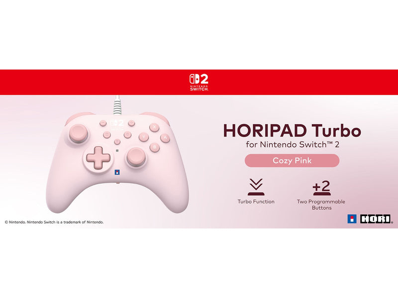 HORI PAD Turbo - Cozy Pink - Wired Controller - Nintendo Switch 2