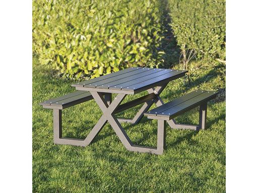 HORTUS Kids picnic table model X black nonwood and anthracite frame