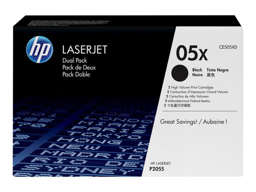HP 05XD / CE505XD 2-Pack Black Toner - Tonerpatrone Schwarz