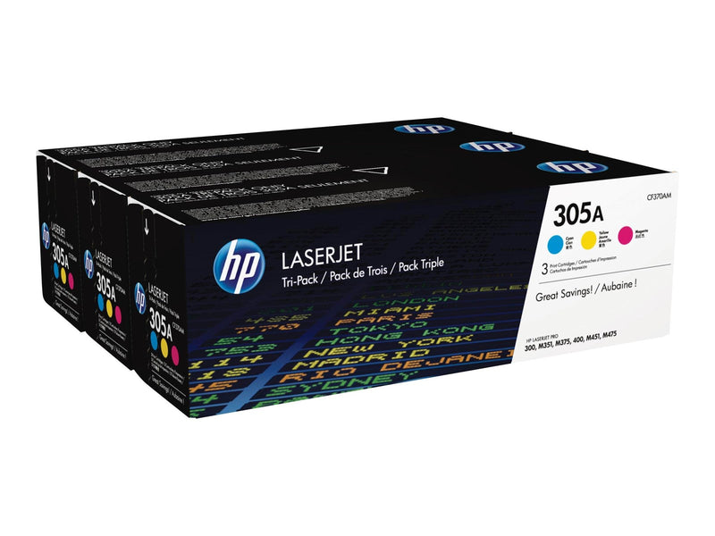 HP 305A / CF370AM 3-Pack - Tonerpatrone Cyan