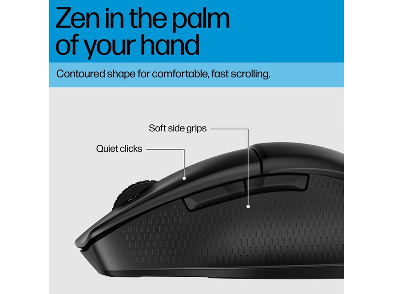 HP 480 Comfort Bluetooth Mouse With Quiet Clicks and 4D Scroll Wheel - Maus (Schwarz)