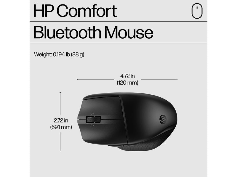 HP 480 Comfort Bluetooth Mouse With Quiet Clicks and 4D Scroll Wheel - Maus (Schwarz)