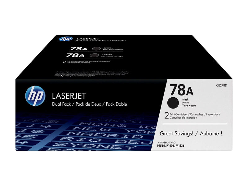 HP 78AD / CE278AD 2-Pack Black Toner