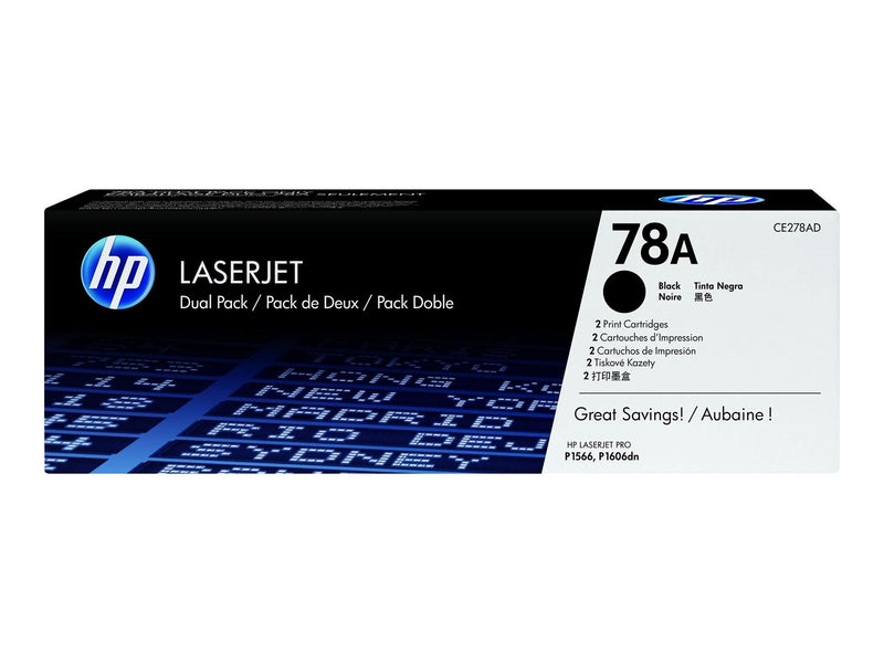 HP 78AD / CE278AD 2-Pack Black Toner