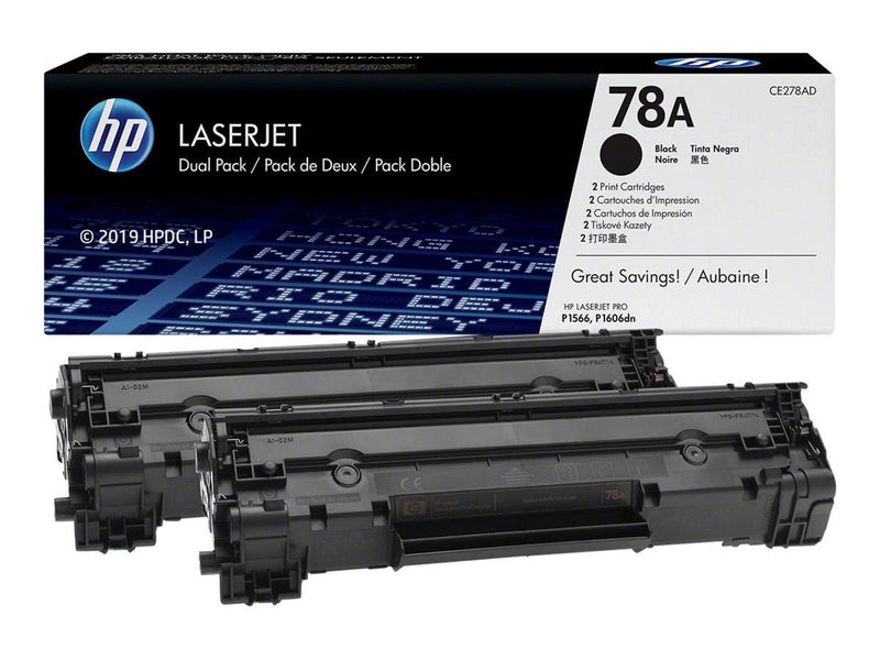 HP 78AD / CE278AD 2-Pack Black Toner