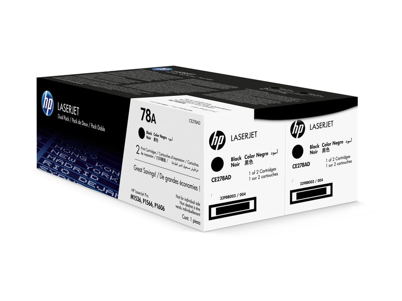 HP 78AD / CE278AD 2-Pack Black Toner