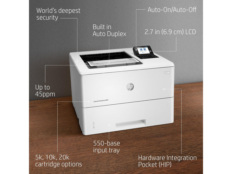 HP LaserJet Enterprise M507dn - Mono Laser - A4 Duplex - 43 ppm - Einfarbig - Laser