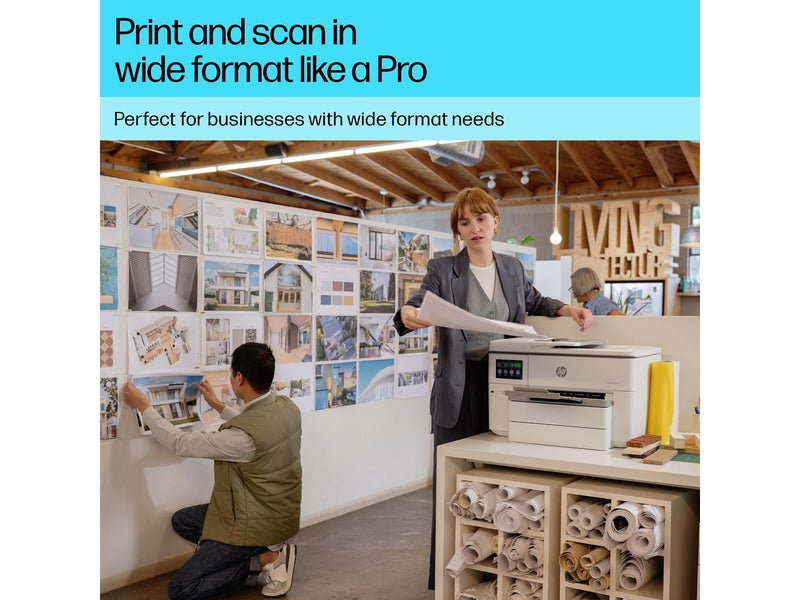 HP Officejet Pro 9730e Wide Format A3 All in One Multifunktion - Farbe - Tinte