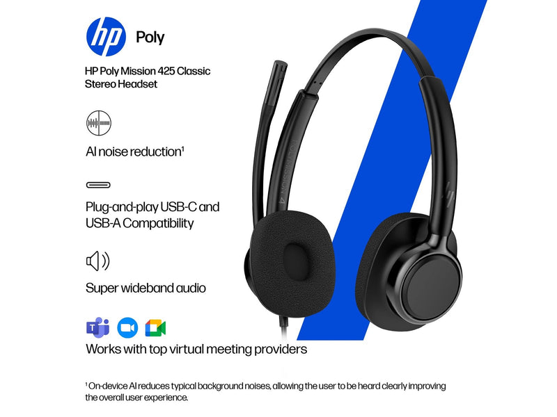 HP Poly Mission 415 Monaural USB Wired Headset