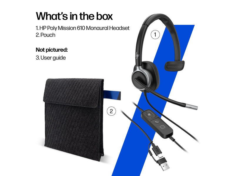 HP Poly Mission 625 Stereo USB Wired Headset