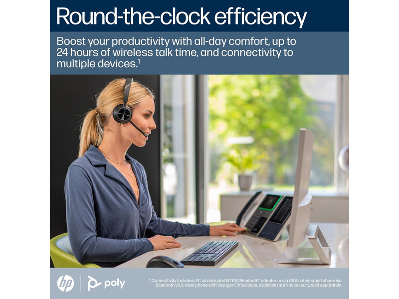 HP Poly Voyager 4310 Microsoft Teams Certified Headset +BT700 dongle +Charging Stand (77Y93AA)