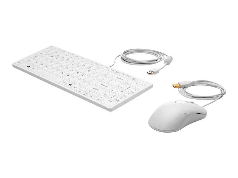 HP USB Keyboard and Mouse Healthcare Edition - Tastatur & Maus Set - Deutsch - Weiss *DEMO*