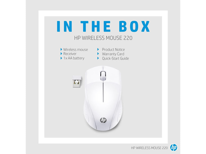 HP Wireless Mouse 220 (Snow White) - Maus (Weiß)