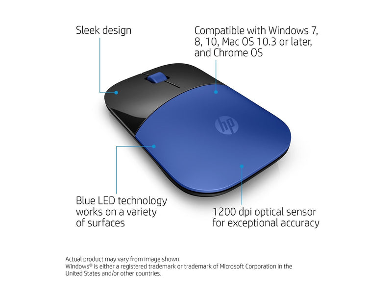 HP Z3700 Blue Wireless Mouse (V0L81AA) - Maus (Blau)