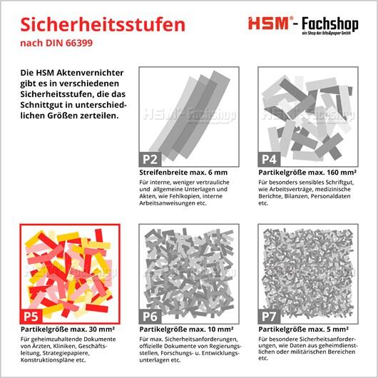 HSM Aktenvernichter shredstar X6pro - Sicherheitsstufe 5 - Partikelschnitt - 2 x 15 mm - 6 Blatt