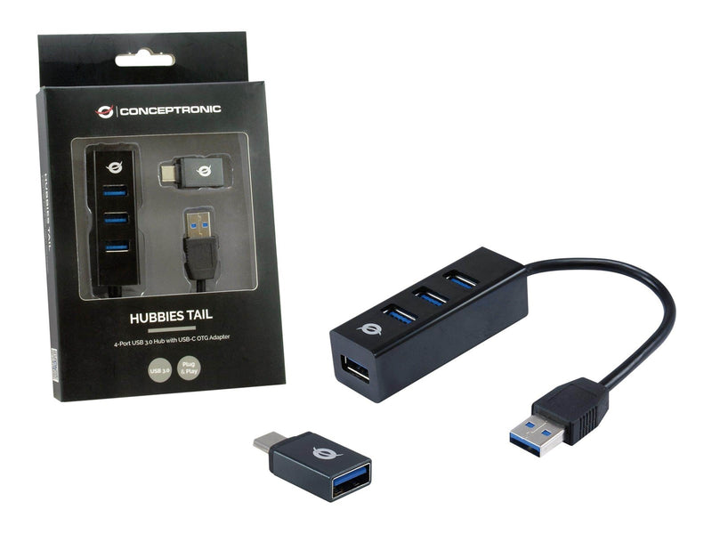 HUBBIES TAIL USB-Hubs - USB 3.2 - 4 - Schwarz