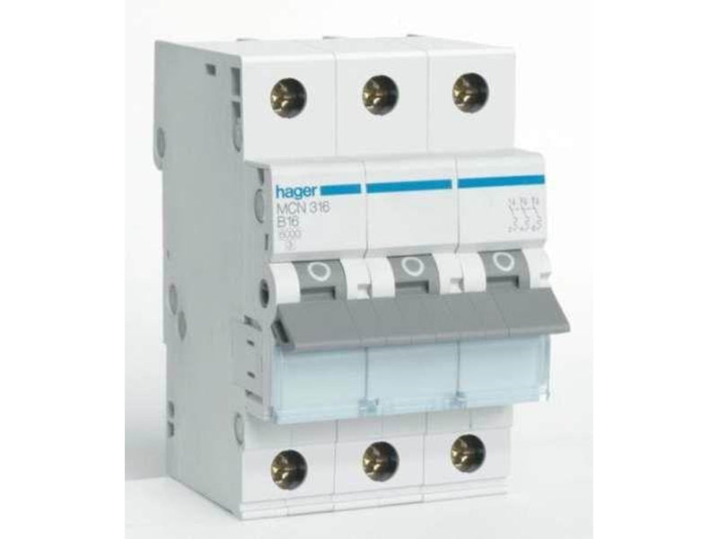 Hager Miniature circuit breaker mcb 3p 6ka c-10a