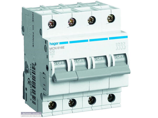 Hager Miniature circuit breaker mcb 3p+n 6ka c-32a