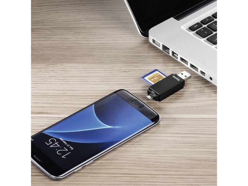 Hama "Basic" USB 2.0 OTG Cardreader SD / microSD black