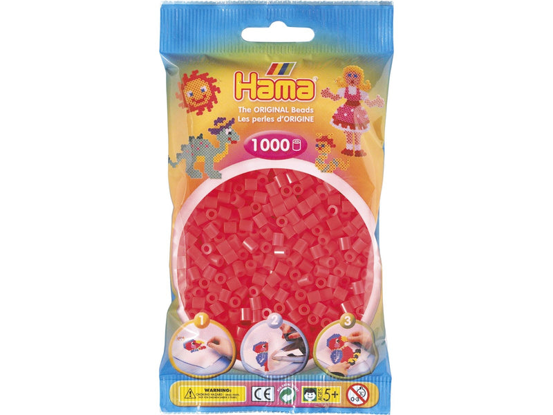 Hama Beads Red Neon 1000 pcs