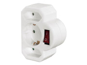 Hama Multi-Plug 3-Way 2 Euro/1 Earthed Socket Switch white