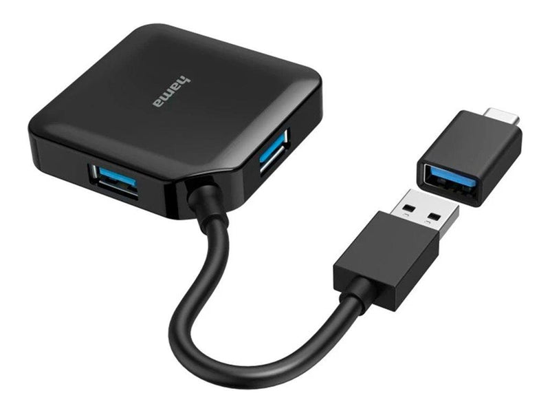 Hama - hub - 4 ports USB-Hubs - USB 3.1 - 4 - Schwarz