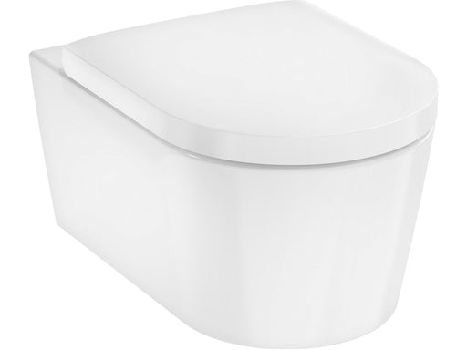 Hansgrohe EluPura S wall-hung toilet 540 w/flush rim with SC/QR seat with lid, white