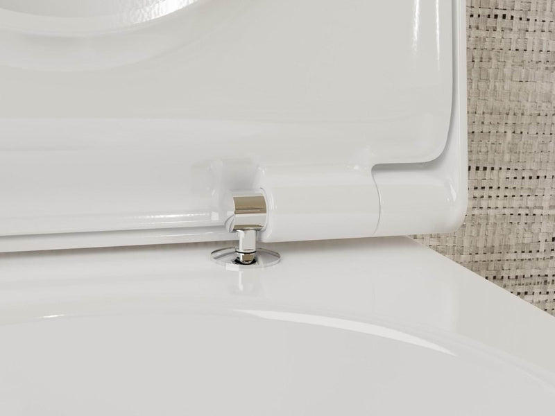 Hansgrohe EluPura S wall-hung toilet 540 w/flush rim with SC/QR seat with lid, white