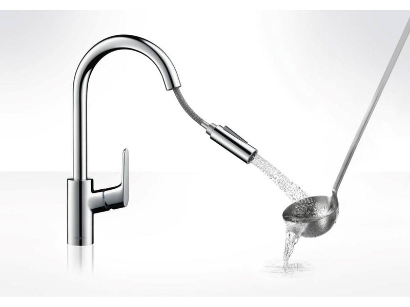 Hansgrohe focus single lever kitchen mixer 240 with pull-out