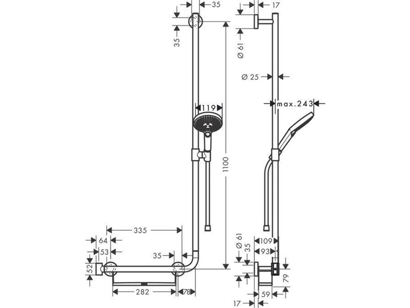 Hansgrohe raindance select s shower set 120 3jet ecosmart wi