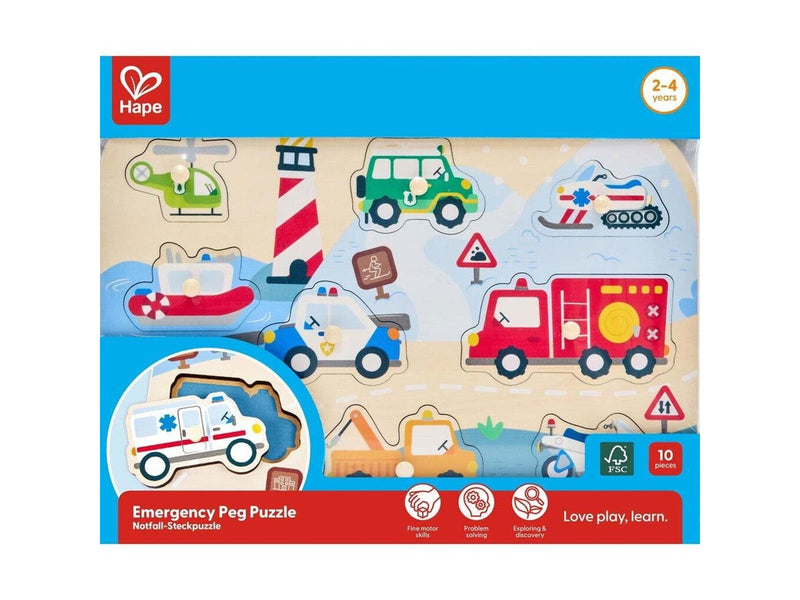 Hape Emergency Vehicles Peg Puzzle