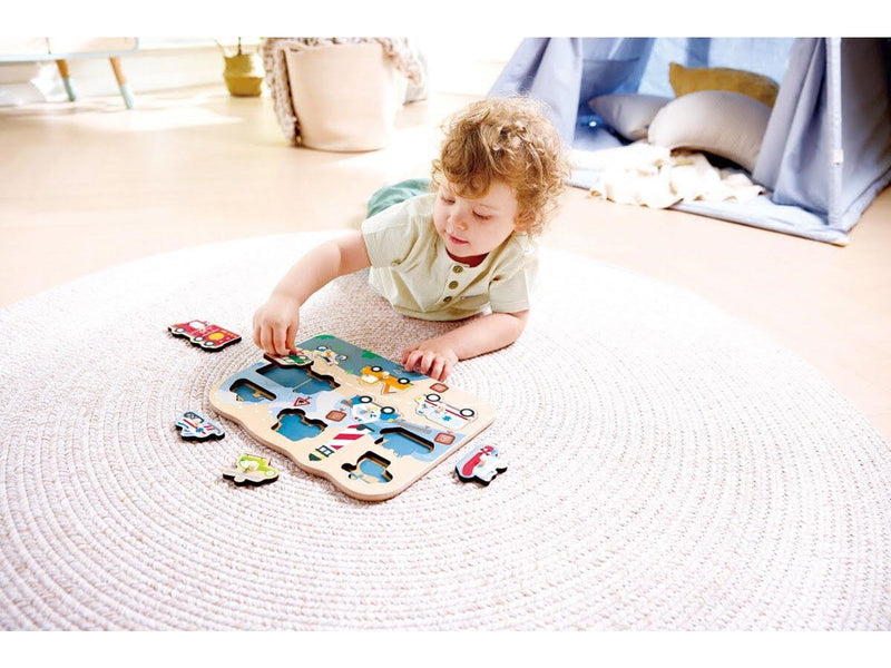 Hape Emergency Vehicles Peg Puzzle