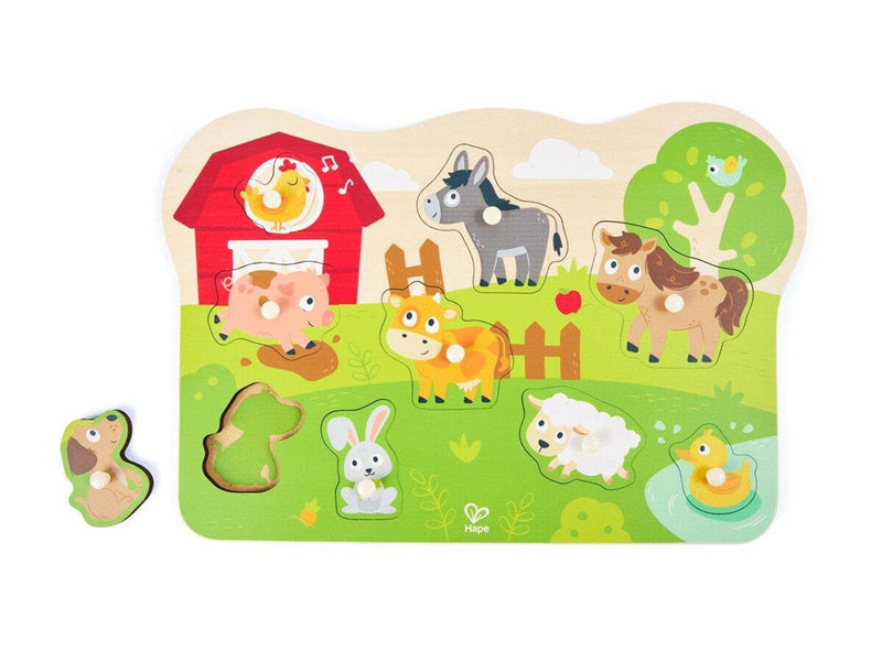 Hape Farm Animals Peg Puzzle