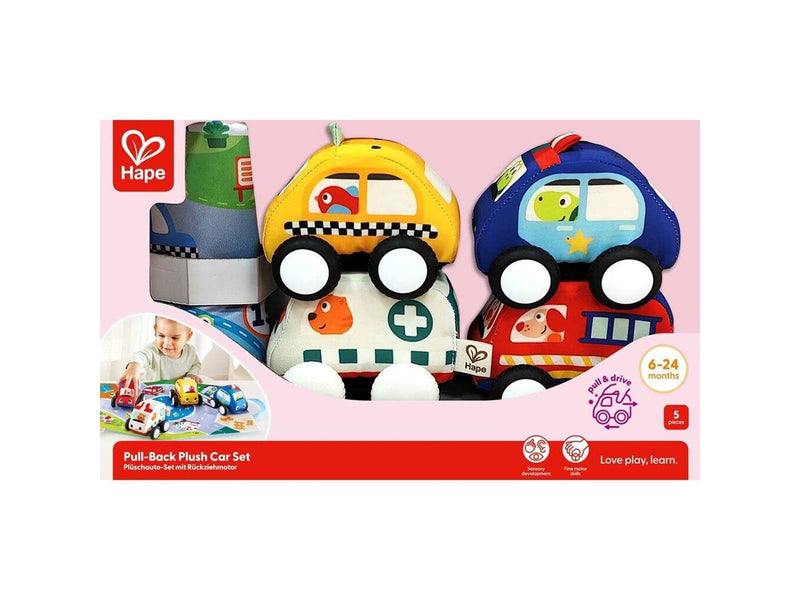 Hape Pull-Back Plush Car Set