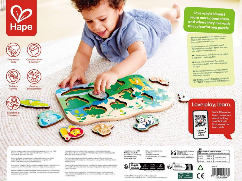 Hape Wild Animals Peg Puzzle