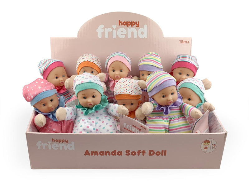 Happy Friend Amanda Soft Doll 19cm - assorted
