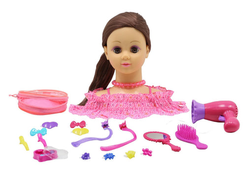 Happy Friend HF Hairstyling Head Brown Hair
