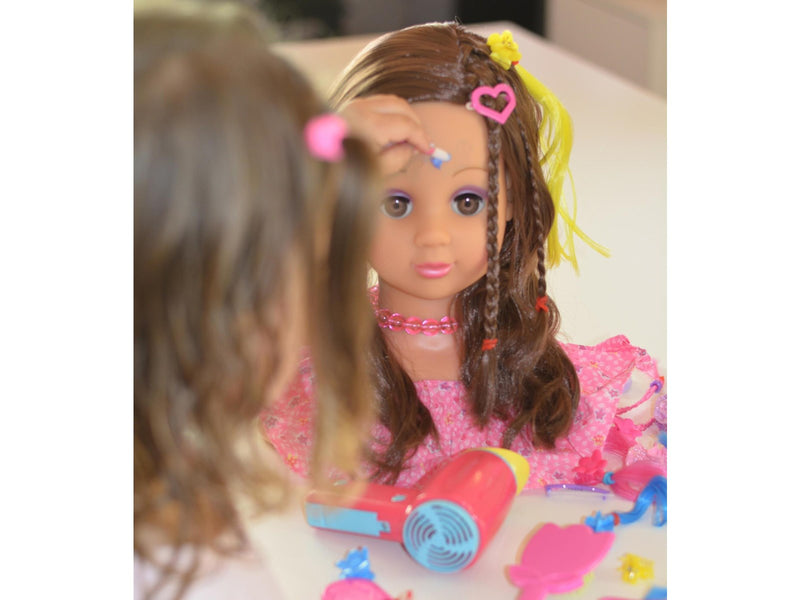 Happy Friend Make Up & Hairstyling Head Brown Hair B/O