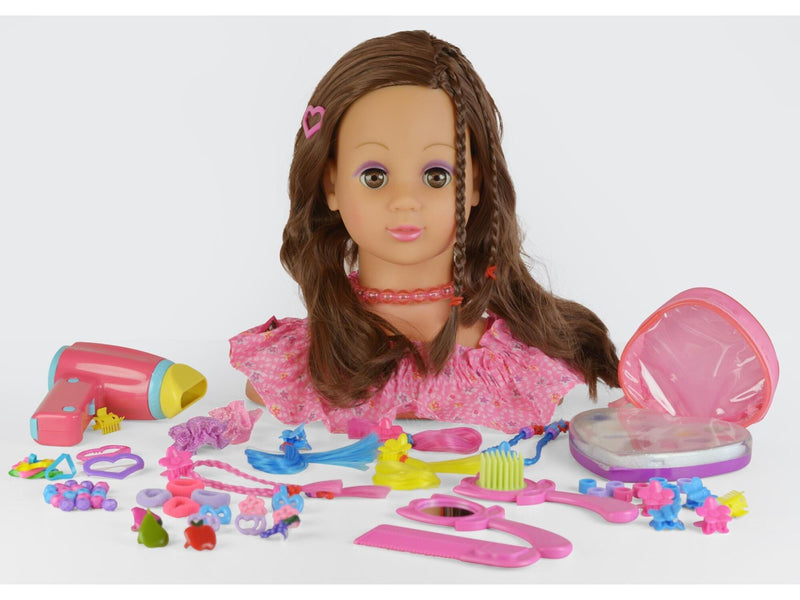 Happy Friend Make Up & Hairstyling Head Brown Hair B/O