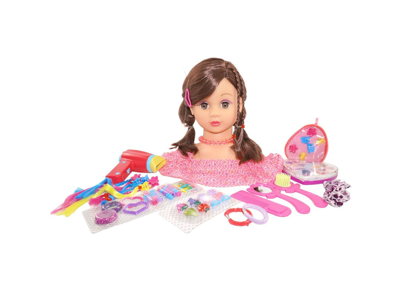 Happy Friend Make Up & Hairstyling Head Brown Hair B/O