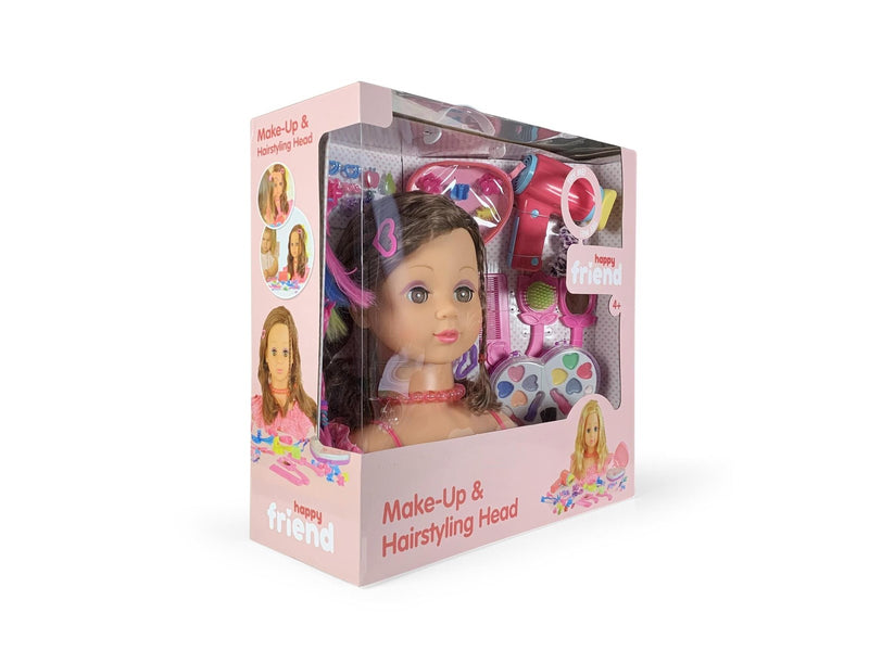 Happy Friend Make Up & Hairstyling Head Brown Hair B/O