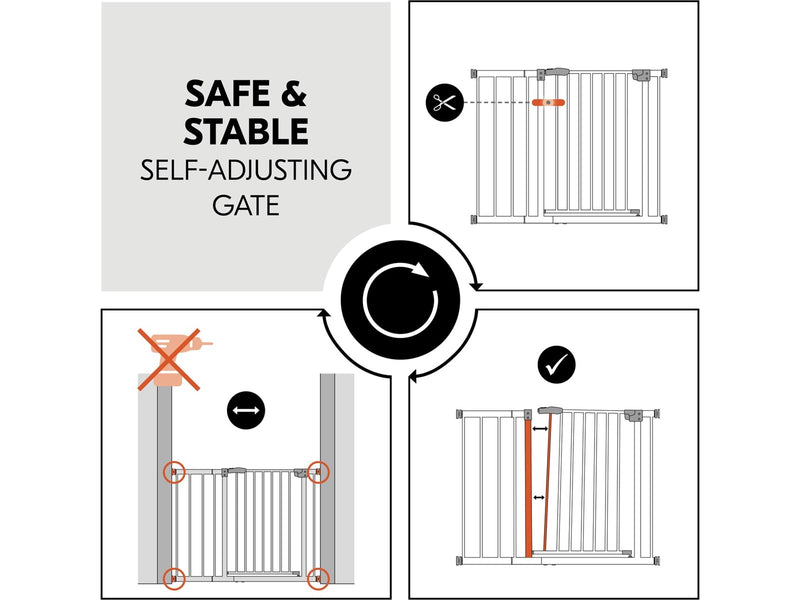 Hauck Clear Step Autoclose 2 security gate 75 - 80 cm white + 21 cm extension piece