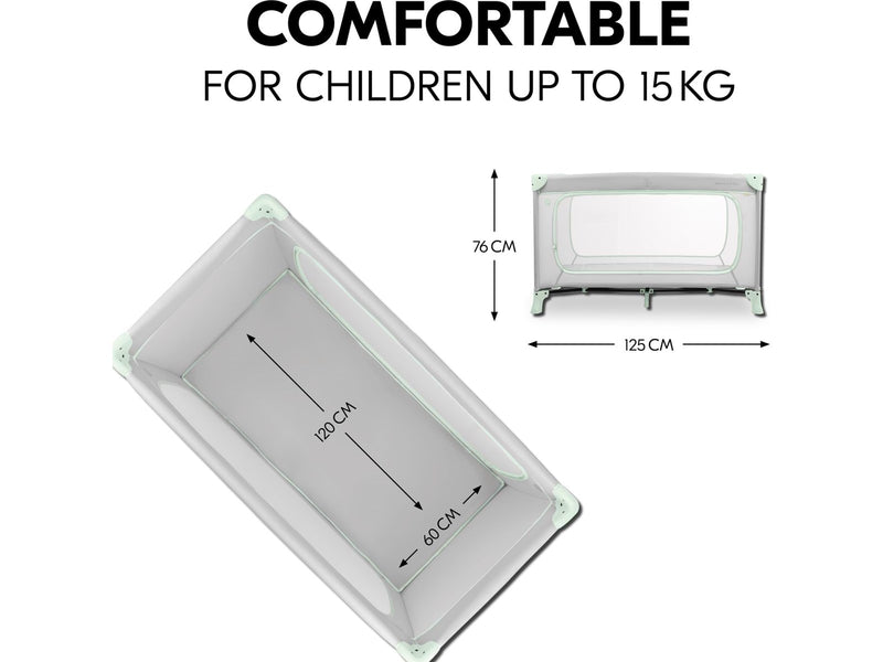 Hauck Dream N Play Plus travel cot dusty mint
