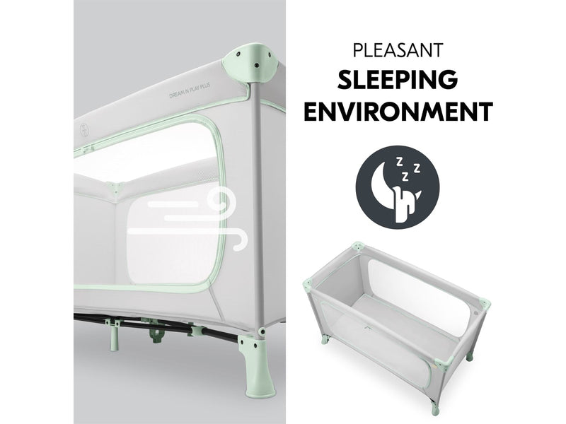 Hauck Dream N Play Plus travel cot dusty mint