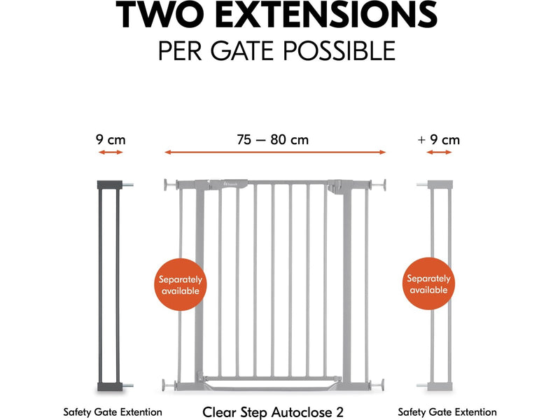 Hauck Safety Gate Extension 9 cm dark grey